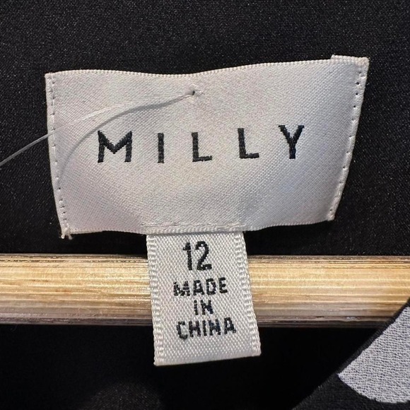 Milly Black and White Polka Dot Midi Dress Size 12 - Picture 3 of 8